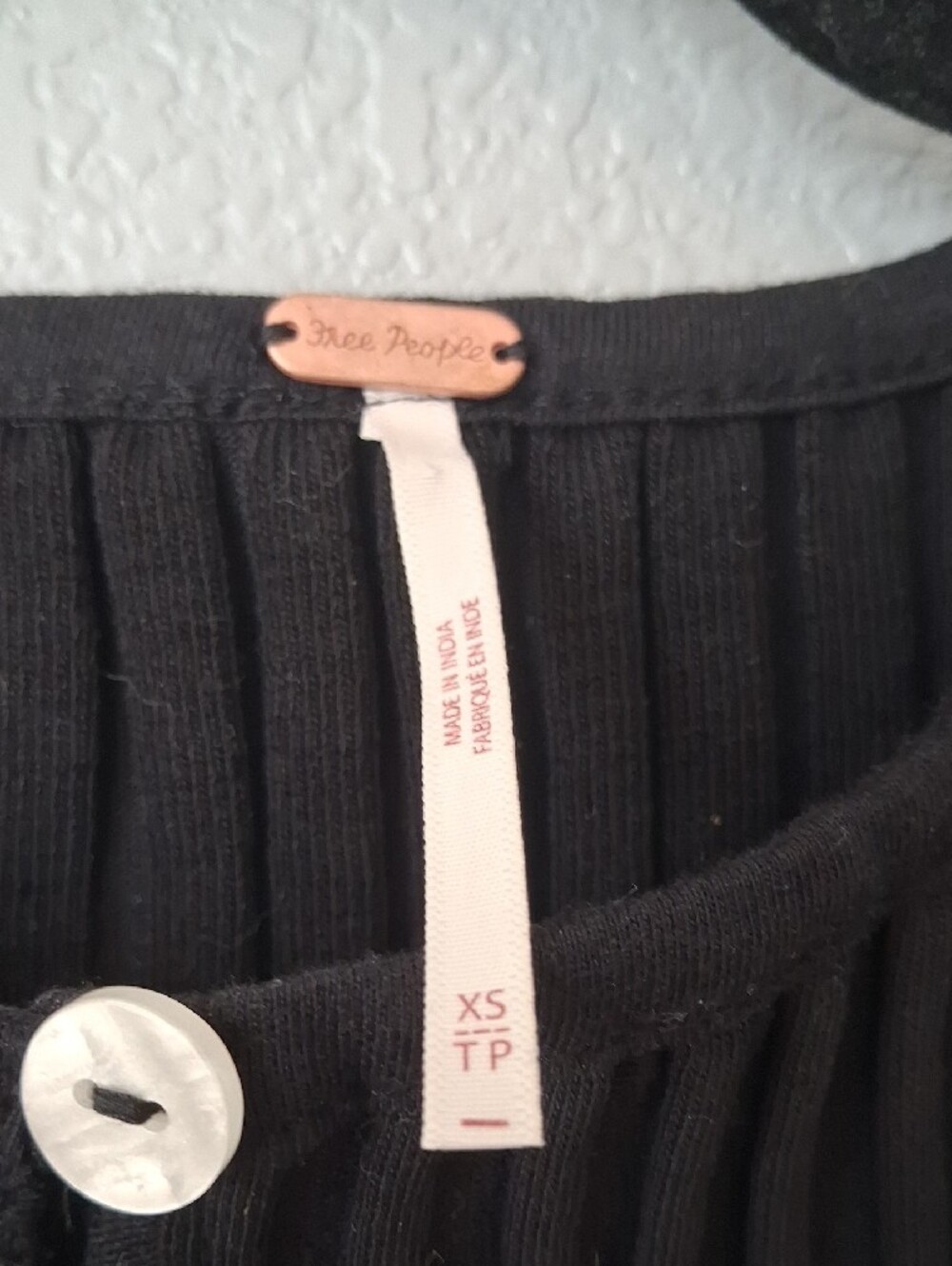Free People Black Ribbed Button-Front Tank - Picture 2 of 4